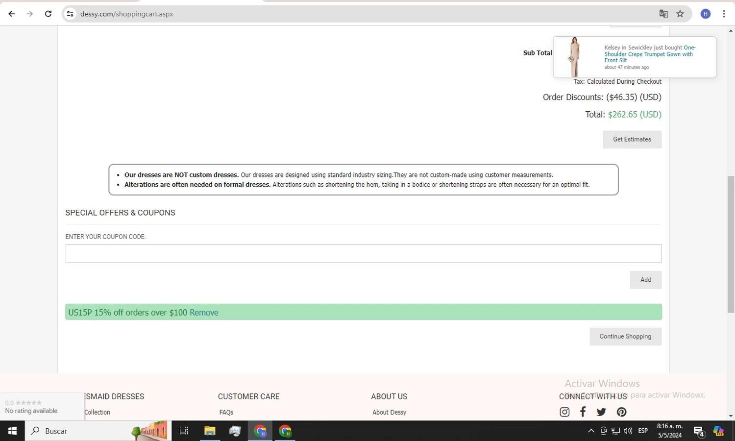 How to apply The Dessy Group coupon code